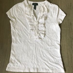 Ralph Lauren ruffled front tee